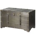 Vintiquewise Brown Large Wooden Storage Trunk with Lockable Latch QI003943.L
